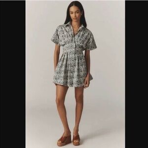 Anthropologie Exquise Janice Floral Button Front Dress Size L NWT